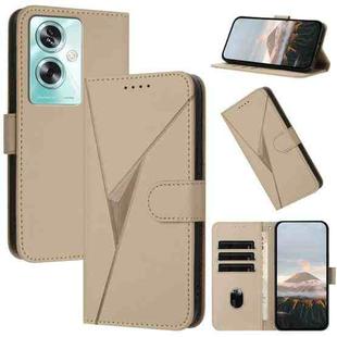 For OPPO A79 5G Triangle Pattern Buckle Clasp Leather Phone Case(Gold)