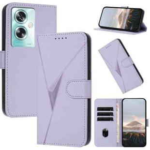 For OPPO A79 5G Triangle Pattern Buckle Clasp Leather Phone Case(Light Purple)