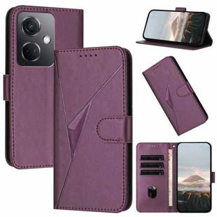 For OPPO K11 Triangle Pattern Buckle Clasp Leather Phone Case(Dark Purple)