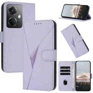 For OPPO K11 Triangle Pattern Buckle Clasp Leather Phone Case(Light Purple)