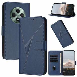 For OPPO Reno12 F 4G Triangle Pattern Buckle Clasp Leather Phone Case(Royal Blue)