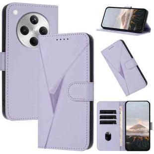 For OPPO Find X8 Triangle Pattern Buckle Clasp Leather Phone Case(Light Purple)