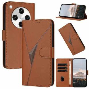 For OPPO Find X8 Pro Triangle Pattern Buckle Clasp Leather Phone Case(Brown)