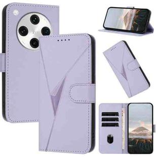 For OPPO Find X8 Pro Triangle Pattern Buckle Clasp Leather Phone Case(Light Purple)
