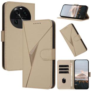 For OPPO Find X6 Triangle Pattern Buckle Clasp Leather Phone Case(Gold)