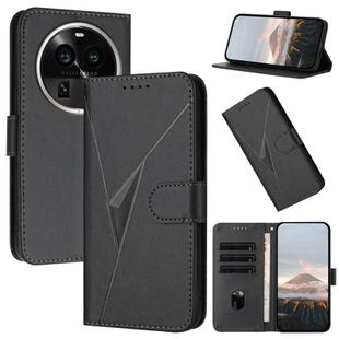 For OPPO Find X6 Pro Triangle Pattern Buckle Clasp Leather Phone Case(Black)