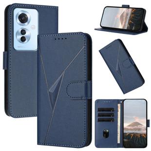 For OPPO Reno11 F / F25 Pro Triangle Pattern Buckle Clasp Leather Phone Case(Royal Blue)
