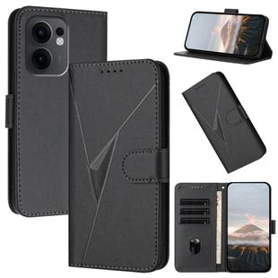 For OPPO Reno13 F 4G / 5G Triangle Pattern Buckle Clasp Leather Phone Case(Black)