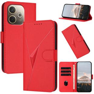 For OPPO A5 Pro 5G Triangle Pattern Buckle Clasp Leather Phone Case(Red)