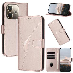 For OPPO A5 Pro 5G Triangle Pattern Buckle Clasp Leather Phone Case(Rose Gold)
