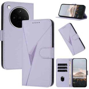 For OPPO Find X8s+ Triangle Pattern Buckle Clasp Leather Phone Case(Light Purple)