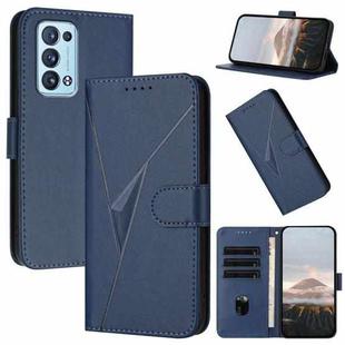 For OPPO Reno6 Pro+ 5G Triangle Pattern Buckle Clasp Leather Phone Case(Royal Blue)