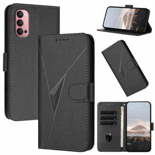 For OPPO Reno14 Pro Global Triangle Pattern Buckle Clasp Leather Phone Case(Black)