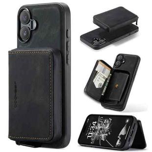 For iPhone 16 JEEHOOD J02 Magnetic Zipper Horizontal Flip Leather Phone Case(Black)