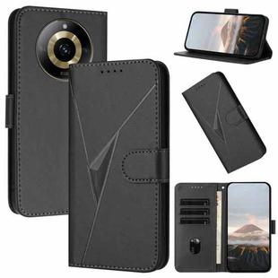 For Realme 11 Pro Triangle Pattern Buckle Clasp Leather Phone Case(Black)