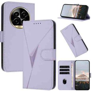 For Realme 13 Pro Triangle Pattern Buckle Clasp Leather Phone Case(Light Purple)