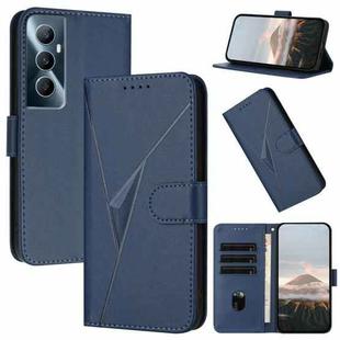 For Realme C65 Triangle Pattern Buckle Clasp Leather Phone Case(Royal Blue)