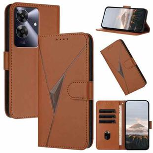 For Realme Note 60 Triangle Pattern Buckle Clasp Leather Phone Case(Brown)