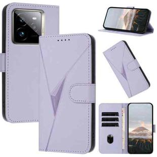 For Realme GT7 Pro Triangle Pattern Buckle Clasp Leather Phone Case(Light Purple)