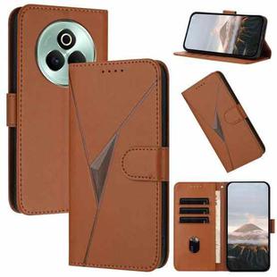 For Realme P3 Pro Triangle Pattern Buckle Clasp Leather Phone Case(Brown)