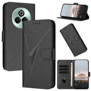 For Realme P3 Pro Triangle Pattern Buckle Clasp Leather Phone Case(Black)