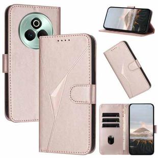 For Realme P3 Pro Triangle Pattern Buckle Clasp Leather Phone Case(Rose Gold)