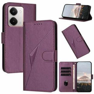 For Realme P3 Ultra 5G Triangle Pattern Buckle Clasp Leather Phone Case(Dark Purple)