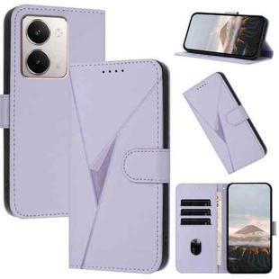 For Realme P3 Ultra 5G Triangle Pattern Buckle Clasp Leather Phone Case(Light Purple)
