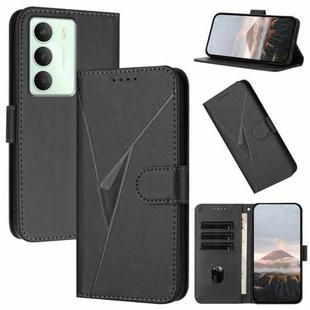 For Realme 14x Global Triangle Pattern Buckle Clasp Leather Phone Case(Black)