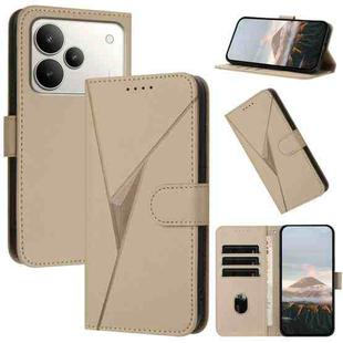 For Realme P4 5G Triangle Pattern Buckle Clasp Leather Phone Case(Gold)