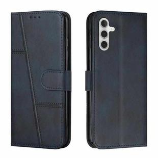 For Samsung Galaxy S25+ / S24+ 5G Stitching Calf Texture Buckle Leather Phone Case(Blue)