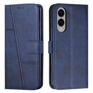 For Samsung Galaxy S25 Edge 5G Stitching Calf Texture Buckle Leather Phone Case(Blue)