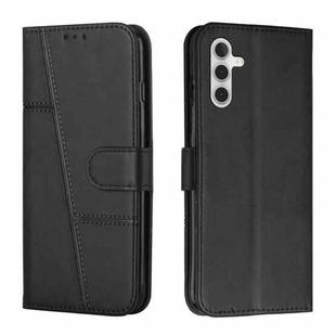 For Samsung Galaxy S25 FE 5G Stitching Calf Texture Buckle Leather Phone Case(Black)