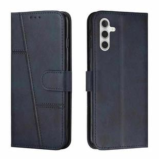 For Samsung Galaxy S25 FE 5G Stitching Calf Texture Buckle Leather Phone Case(Blue)