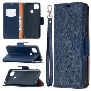 For Xiaomi Redmi 9C Litchi Texture Pure Color Horizontal Flip PU Leather Case with Holder & Card Slots & Wallet & Lanyard(Dark Blue)