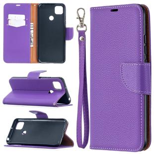 For Xiaomi Redmi 9C Litchi Texture Pure Color Horizontal Flip PU Leather Case with Holder & Card Slots & Wallet & Lanyard(Purple)