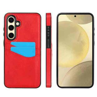 For Samsung Galaxy S24 FE 5G Litchi Leather Skin Card Slots Phone Case(Red)