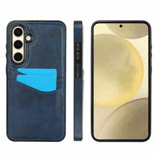 For Samsung Galaxy S24 FE 5G Litchi Leather Skin Card Slots Phone Case(Blue)