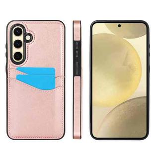 For Samsung Galaxy S24 FE 5G Litchi Leather Skin Card Slots Phone Case(Rose Gold)