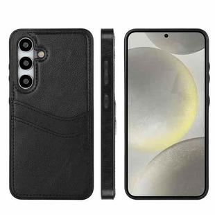 For Samsung Galaxy S24 5G Litchi Leather Skin Card Slots Phone Case(Black)