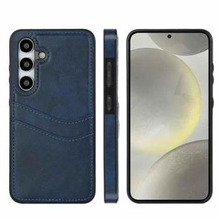 For Samsung Galaxy S24 5G Litchi Leather Skin Card Slots Phone Case(Blue)