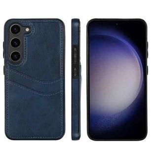 For Samsung Galaxy S25 5G Litchi Leather Skin Card Slots Phone Case(Blue)