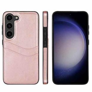 For Samsung Galaxy S25+ 5G Litchi Leather Skin Card Slots Phone Case(Rose Gold)
