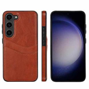 For Samsung Galaxy S25+ 5G Litchi Leather Skin Card Slots Phone Case(Brown)