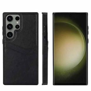 For Samsung Galaxy S25 Ultra 5G Litchi Leather Skin Card Slots Phone Case(Black)