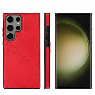 For Samsung Galaxy S25 Ultra 5G Litchi Leather Skin Card Slots Phone Case(Red)