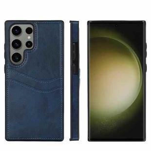 For Samsung Galaxy S25 Ultra 5G Litchi Leather Skin Card Slots Phone Case(Blue)