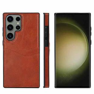 For Samsung Galaxy S25 Ultra 5G Litchi Leather Skin Card Slots Phone Case(Brown)
