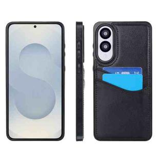 For Samsung Galaxy S25 Edge 5G Litchi Leather Skin Card Slots Phone Case(Black)