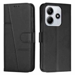 For Redmi Note 14 5G Stitching Calf Texture Buckle Leather Phone Case(Black)